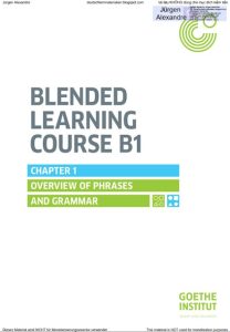 Blended Learning Course B1 - Overview of Phrases and Grammar